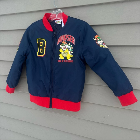 Super Mario bowser bomber jacket Sz 7/8 - Picture 2 of 5